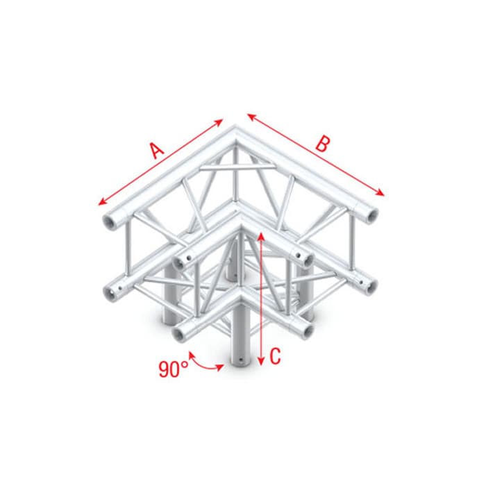 Milos - Quad - QTF C012 Truss [3-Weg Hoek, Zilver]