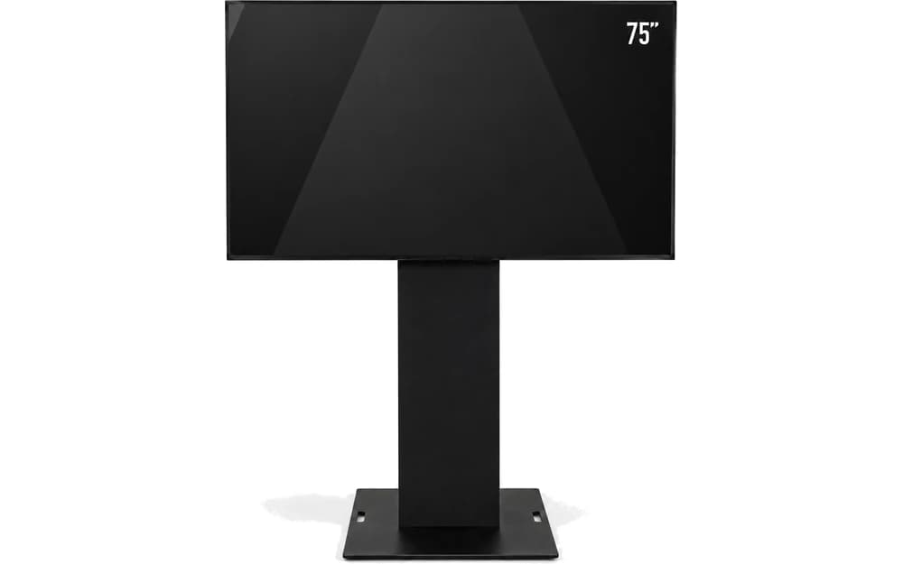 Scherm van 75 inch op statief, voor een fotopresentatie tijdens een afscheid